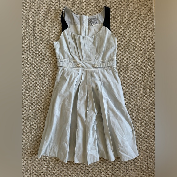 Anthropologie - Floreat Bud To Bloom Sleeveless Pleated Light Blue Dress Size 2 - Picture 3 of 8